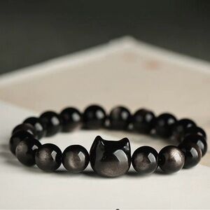 Gold Sheen Obsidian Beaded Bracelet